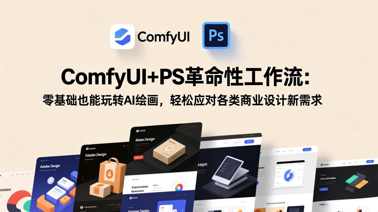 [人工智能]（17512期）ComfyUI+PS革命性工作流：零基础也能玩转AI绘画，轻松应对各类商业设计新需求-第1张图片-智慧创业网