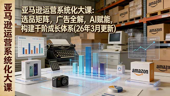 [跨境电商]（17622期）亚马逊运营系统化大课：选品矩阵，广告全解，AI赋能，构建千阶成长体系(26年3月更新)