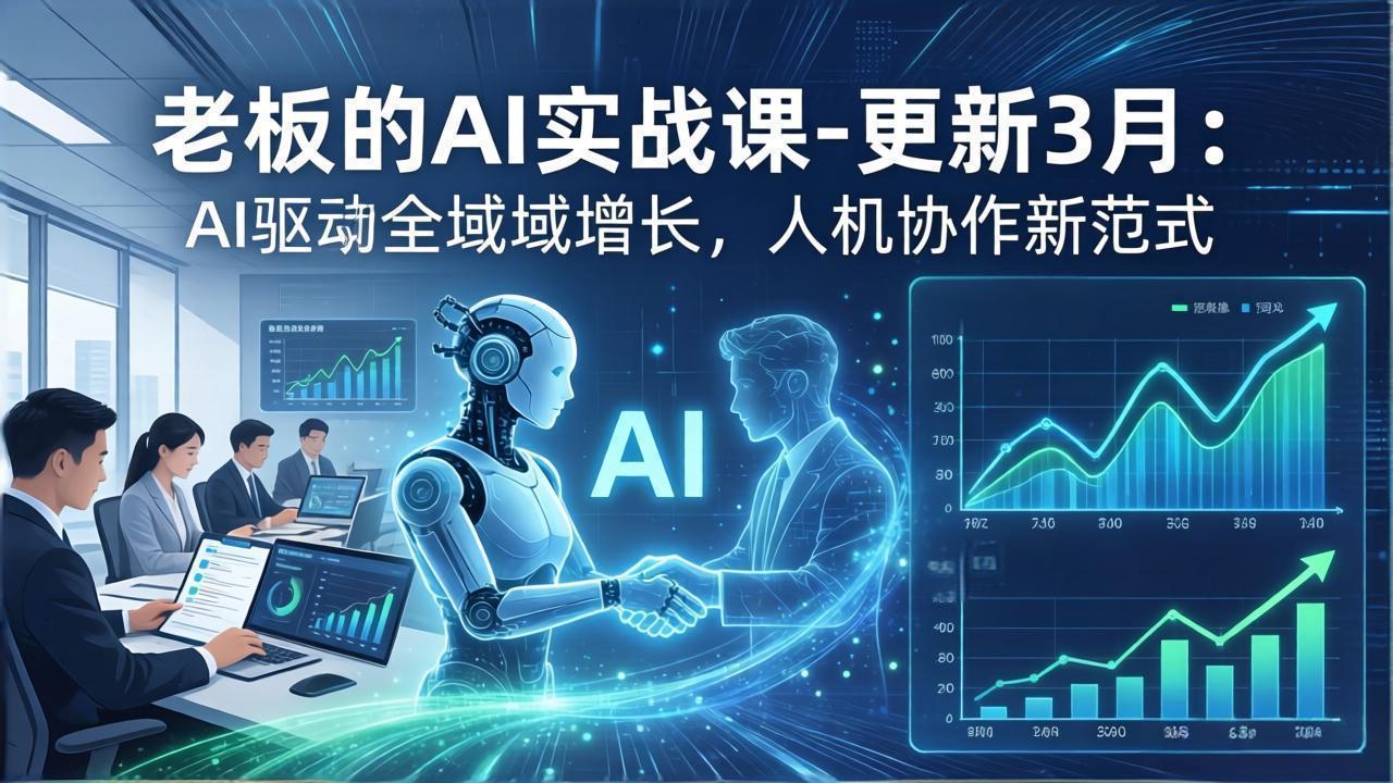 [人工智能]（17772期）老板的AI实战课-更新3月：AI驱动全域增长，人机协作新范式，用AI提高企业效率、利润与竞争力