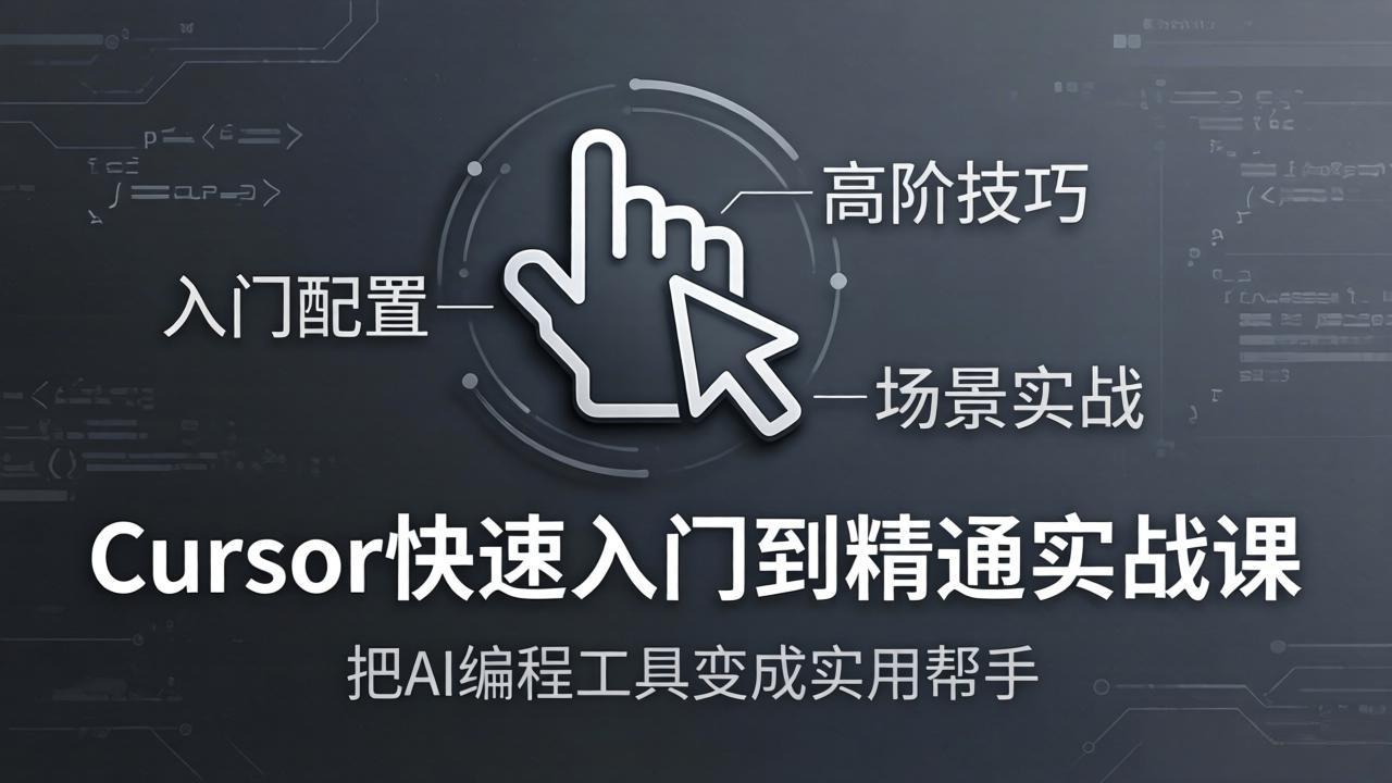 [人工智能]（17794期）Cursor快速入门到精通实战课：入门配置+高阶技巧+场景实战，把AI编程工具变成实用帮手-第1张图片-智慧创业网