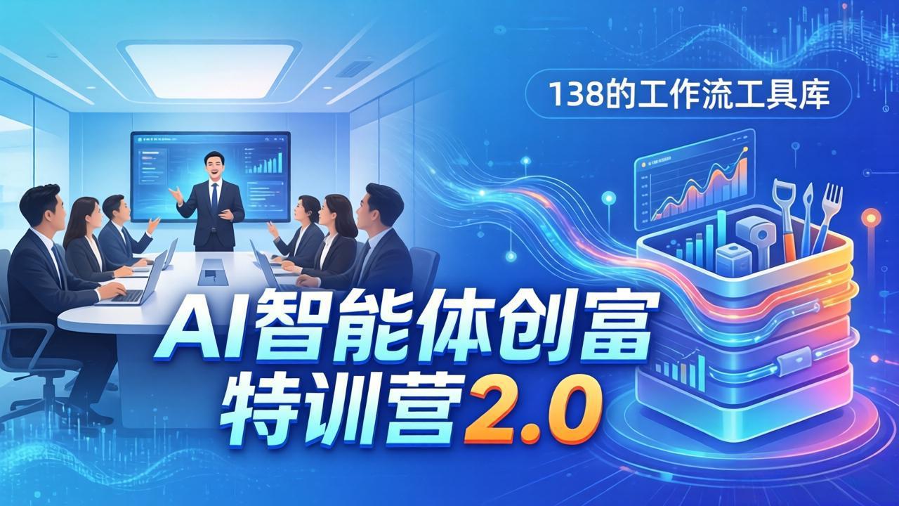 [人工智能]（17833期）AI智能体创富训练营2.0：3天闭门直播+视频课+工具库，从0到1搭建智能体附138个工作流
