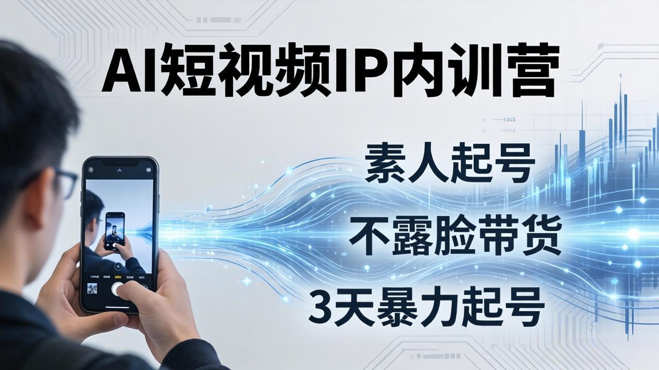 [短视频运营]（17852期）2026AI短视频IP内训营：从素人起号到不露脸带货，3天暴力起号全流程拆解