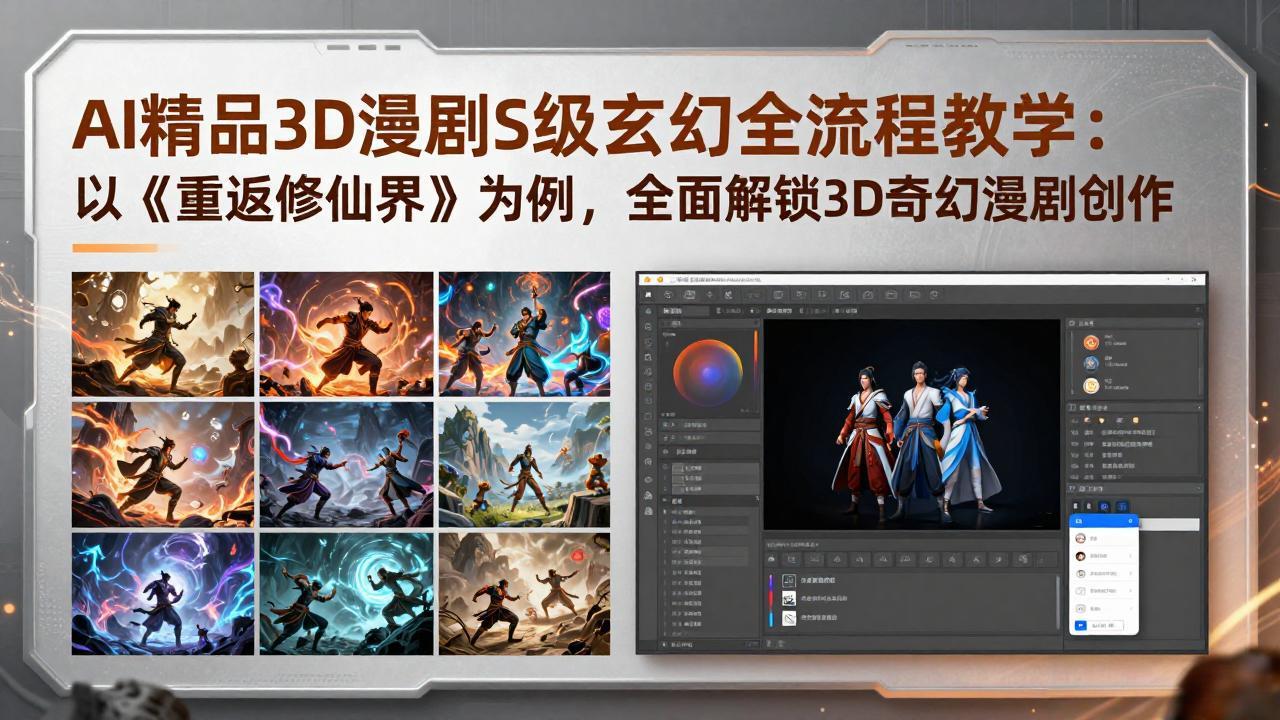 [人工智能]（17882期）AI精品3D漫剧S级玄幻全流程教学：以《重返修仙界》为例，全面解锁3D奇幻漫剧创作