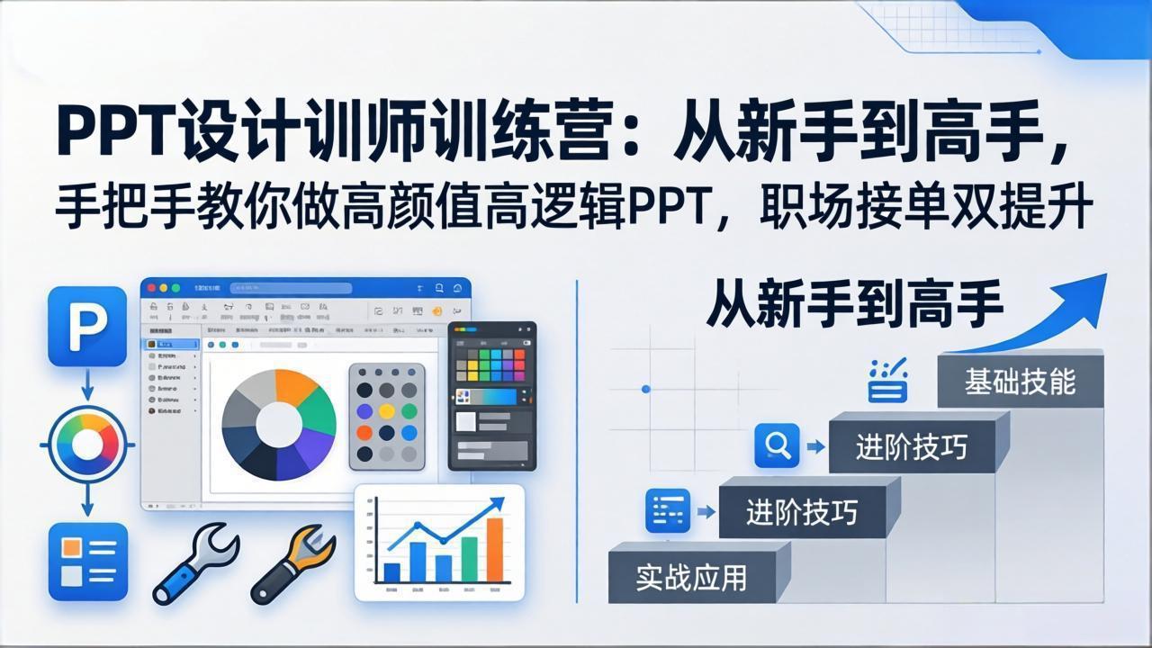 [创业项目]（17886期）PPT设计训师训练营：从新手到高手，手把手教你做高颜值高逻辑PPT，职场接单双提升