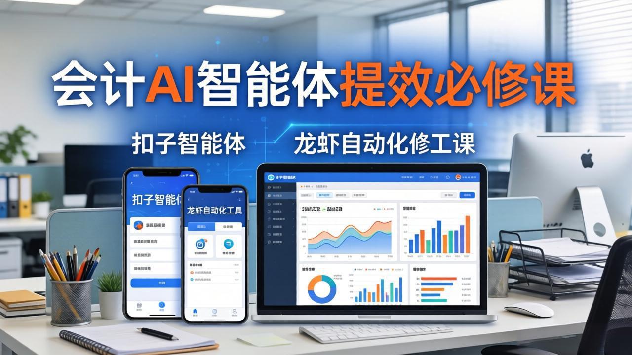 [人工智能]（18151期）财务会计AI智能体提效必修课：扣子智能体+龙虾自动化+报表分析，一站式提升财务工作效率