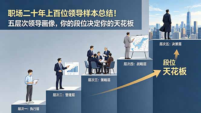 [投资理财]（18900期）付费文章：职场二十年上百位领导样本总结！五层次领导画像，你的段位决定你的天花板