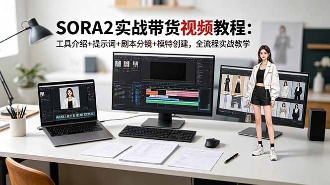 [短视频运营]（18718期）SORA2实战带货视频教程：工具介绍+提示词+剧本分镜+模特创建，全流程实战教学-第1张图片-智慧创业网