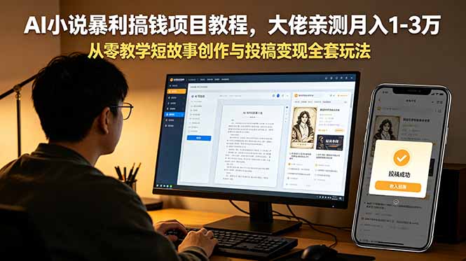 [文案写作]（18913期）AI小说暴利搞钱项目教程-更新，大佬亲测月入1-3万，从零教学短故事创作与投稿变现全套玩法-第1张图片-智慧创业网