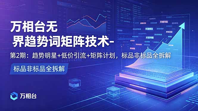 [国内电商]（18861期）万相台无界趋势词矩阵技术-第2期：趋势明星+低价引流+矩阵计划，标品非标品全拆解-第1张图片-智慧创业网
