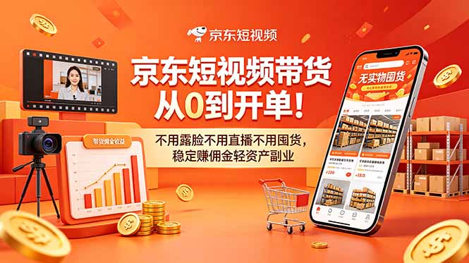 [国内电商]（18895期）京东短视频带货从0到开单！不用露脸不用直播不用囤货，稳定赚佣金轻资产副业-第1张图片-智慧创业网