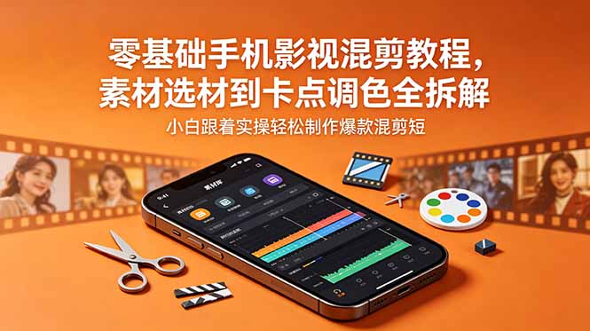 [短视频运营]（18750期）零基础手机影视混剪教程，素材选材到卡点调色全拆解，小白跟着实操轻松制作爆款混剪短片-第1张图片-智慧创业网