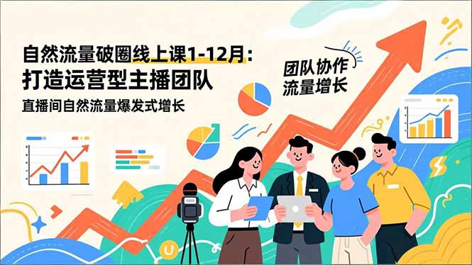 [直播玩法]（17006期）自然流量破圈线上课25年1-12月-更新：打造运营型主播团队 直播间自然流量爆发式增长-第1张图片-智慧创业网