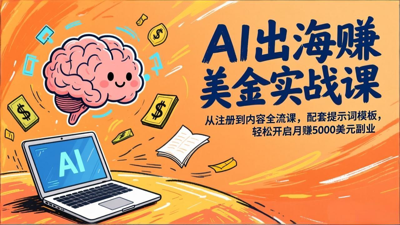[国外项目]（17298期）AI出海赚美金实战课，从注册到内容全流程，配套提示词模板，轻松开启月赚5000美元副业-第1张图片-智慧创业网