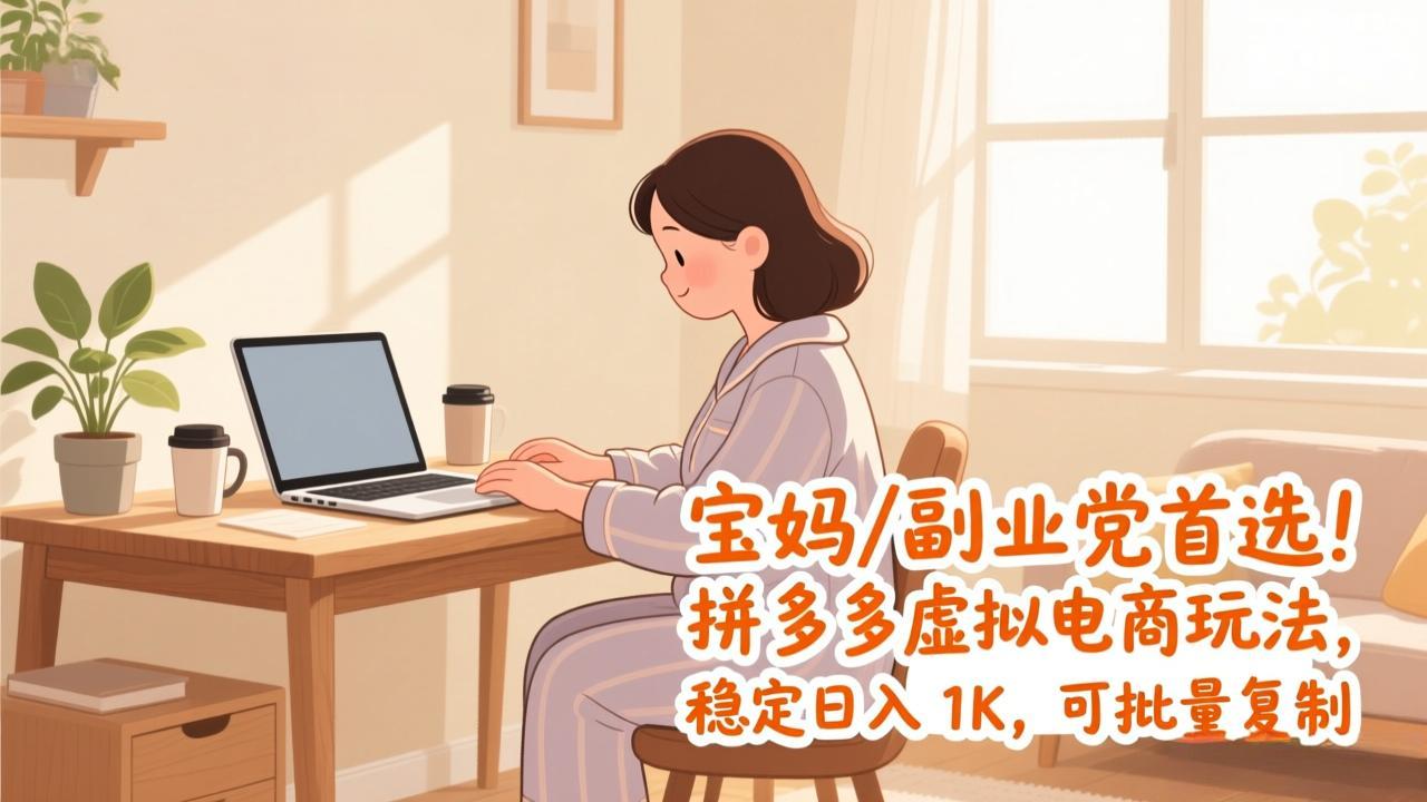 [无货源]（17155期）宝妈 / 副业党首选！拼多多虚拟电商玩法，稳定日入 1K，可批量复制