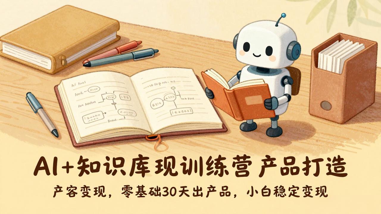 [热门给力项目]（17323期）AI+知识库变现训练营，产品打造、内容创作、全平台变现，零基础30天出产品，小白稳定变现-第1张图片-智慧创业网