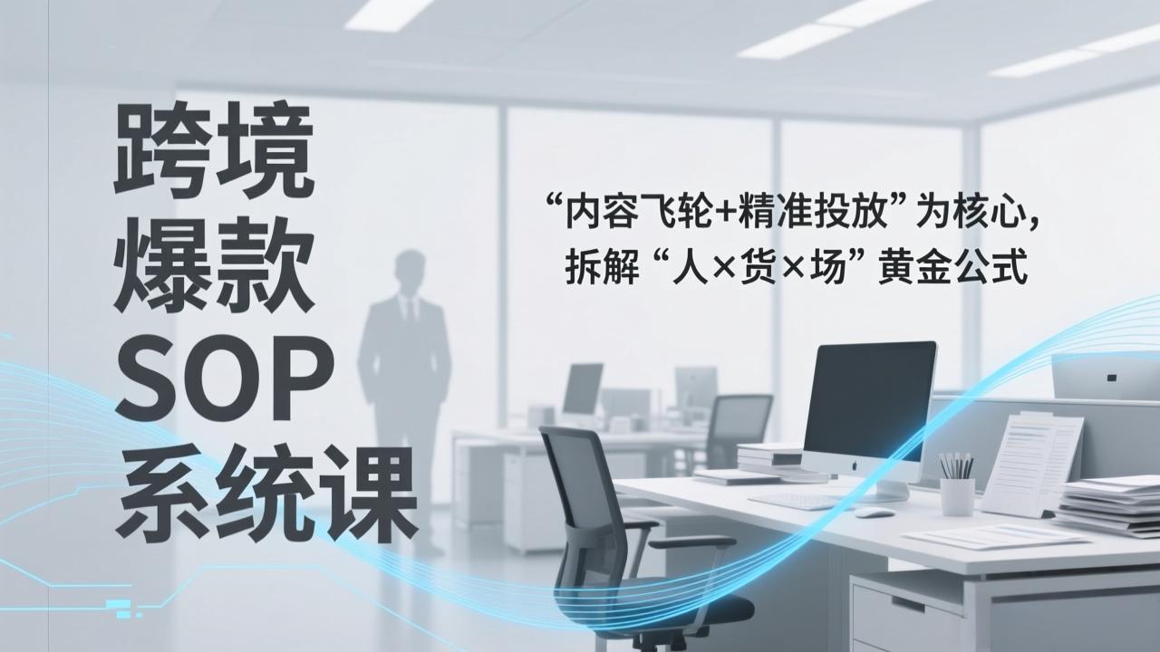 [跨境电商]（17370期）跨境爆款SOP系统课，“内容飞轮+精准投放”为核心，拆解“人×货×场”黄金公式-第1张图片-智慧创业网