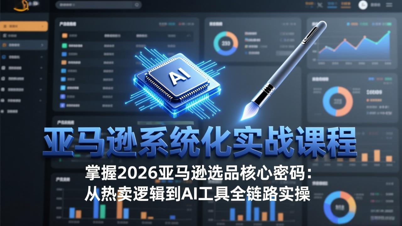 [跨境电商]（17591期）亚马逊系统化实战课-更新3月：2026最新选品方法论，从热卖原因分析到AI作图，提升选品成功率