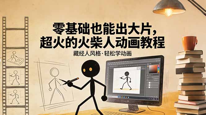[热门给力项目]（17464期）零基础也能出大片，超火的火柴人动画教程（藏经人风格）