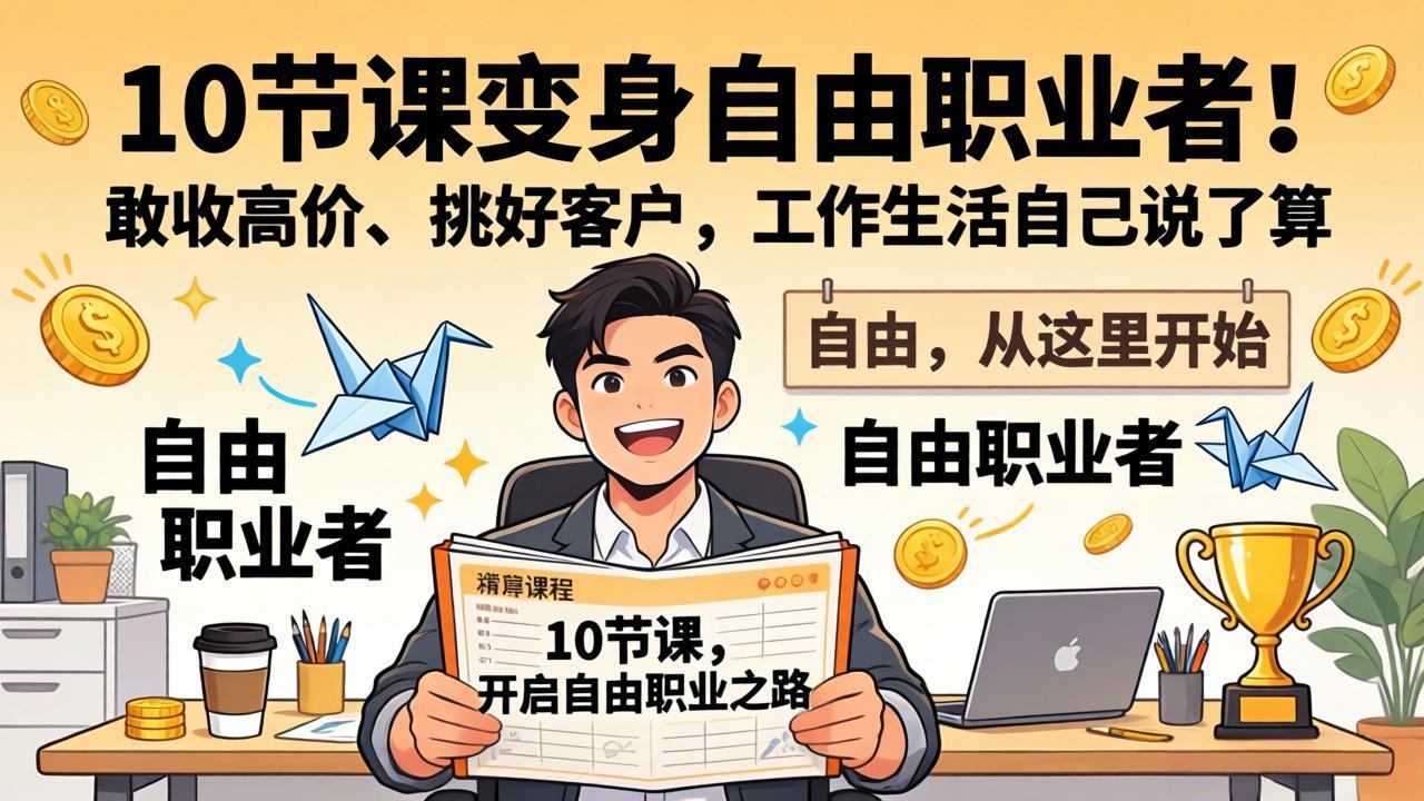 [国外项目]（17663期）10 节课变身自由职业者！敢收高价、挑好客户，工作生活自己说了算-第1张图片-智慧创业网