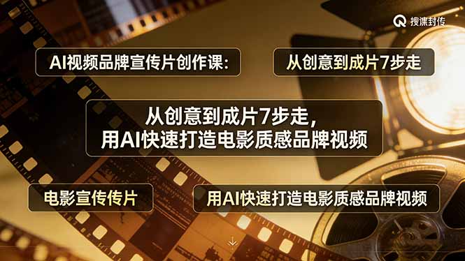 [人工智能]（17697期）AI视频品牌宣传片创作课：从创意到成片7步走，用AI快速打造电影质感品牌视频