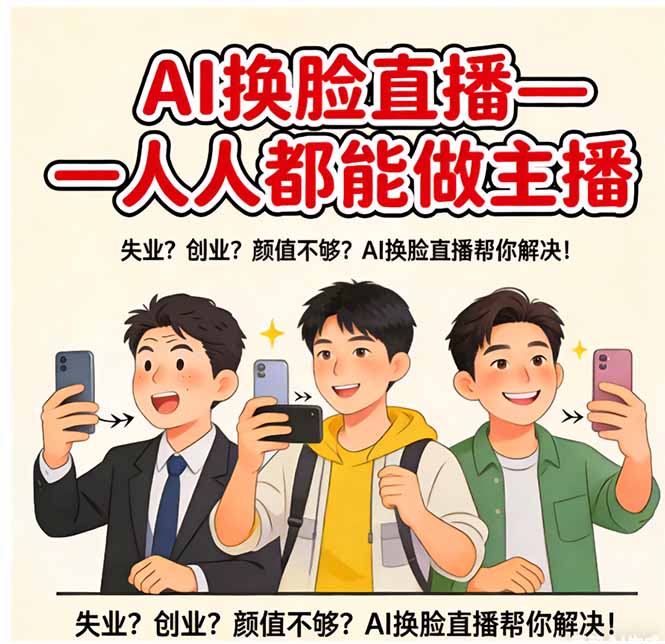 [直播玩法]（17719期）AI换脸直播，人人都能做主播