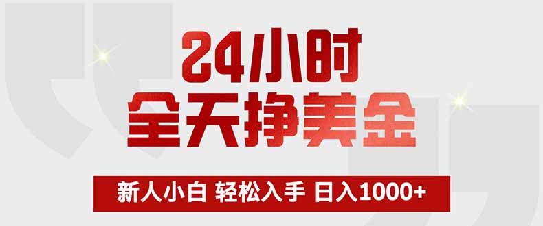 [虚拟项目]（17728期）24小时全天挣美金，新人小白轻松入手，长期稳定，日入1000+