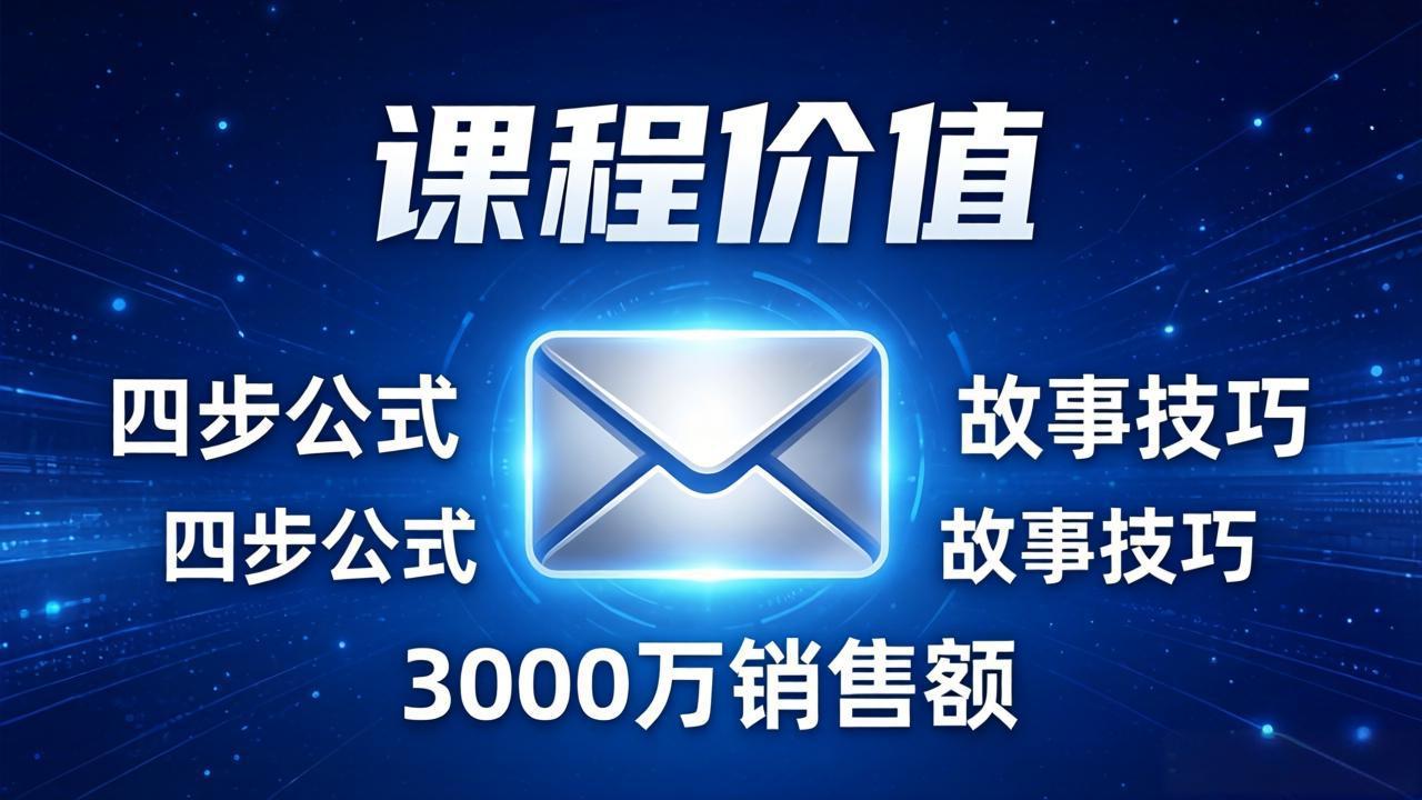 [国外项目]（17771期）高效邮件销售课：15分钟写出高转化邮件，四步公式+故事技巧，3000万销售额玩法拆解-第1张图片-智慧创业网