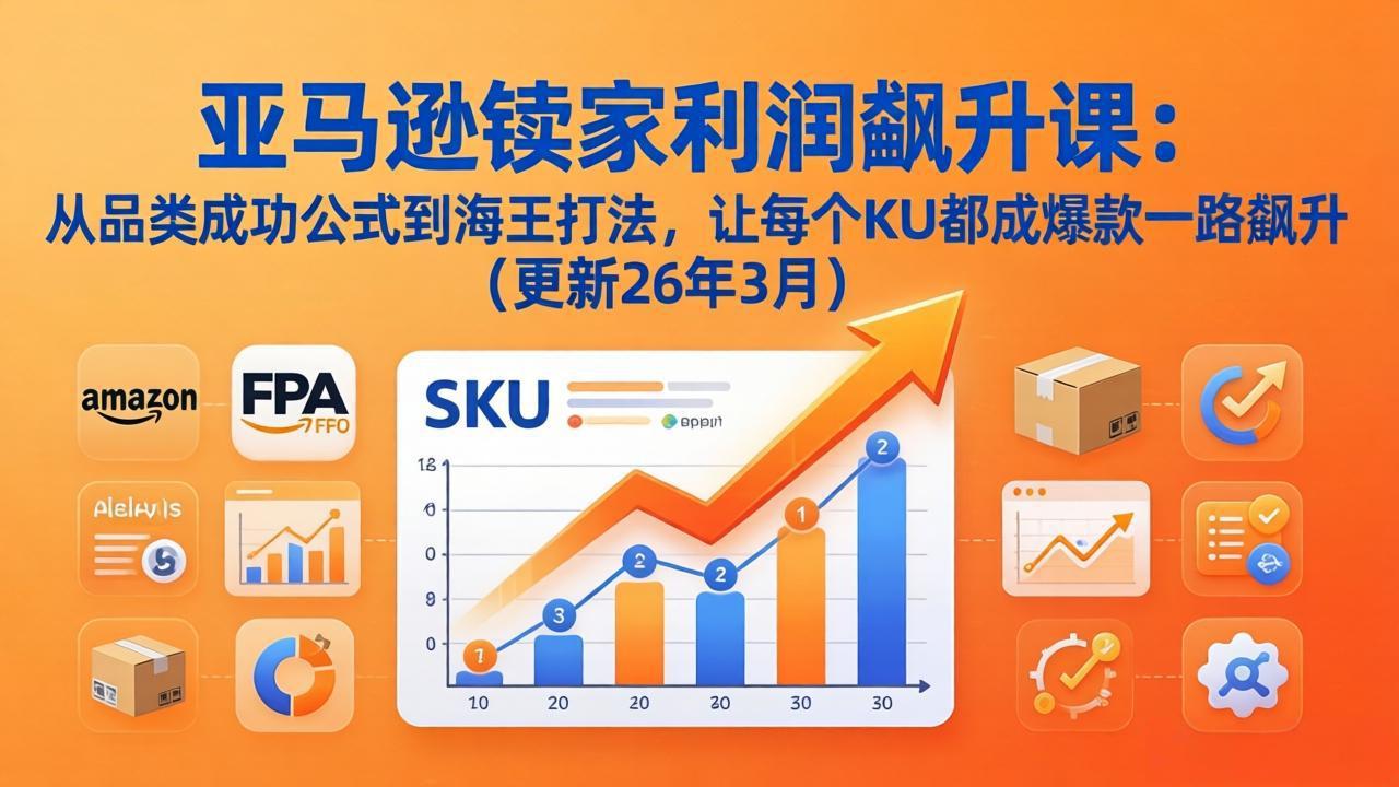 [跨境电商]（17841期）亚马逊卖家利润飙升课：从品类成功公式到海王打法，让每个SKU都成爆款一路飙升（更新26年3月）