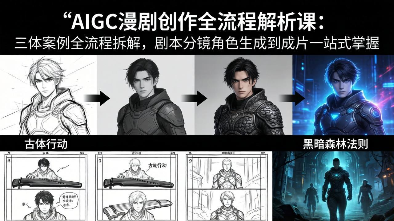 [虚拟项目]（17879期）AIGC漫剧创作全流程解析课：三体案例全流程拆解，剧本分镜角色生成到成片一站式掌握