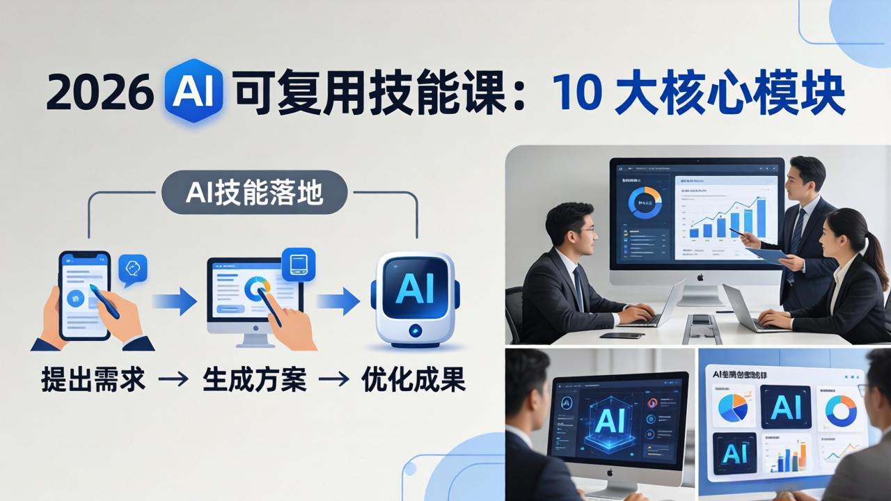[人工智能]（17894期）2026AI可复用技能-4月新课：10大核心模块，手把手教你把AI用进工作、产出成果