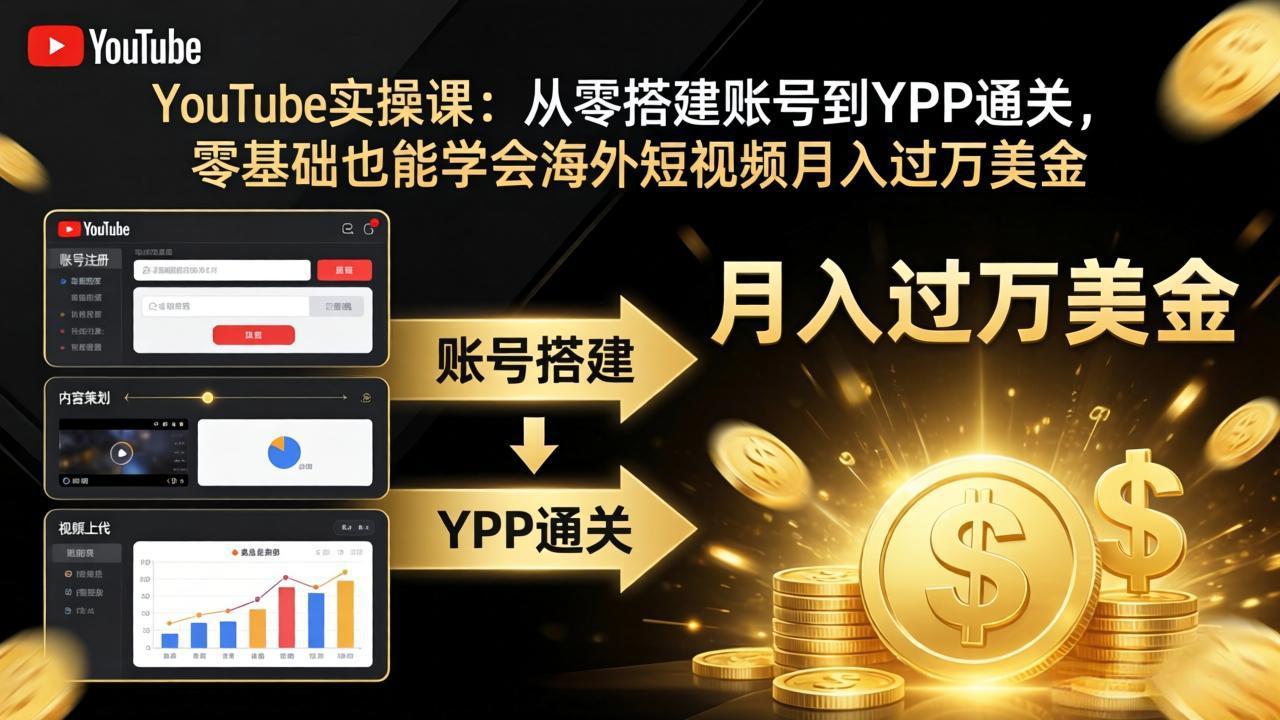 [国外项目]（17897期）YouTube实操课：从零搭建账号到YPP通关，零基础也能学会海外短视频月入过万美金-第1张图片-智慧创业网
