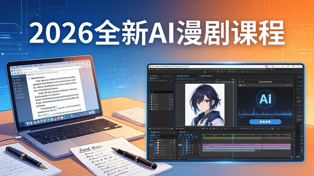 [人工智能]（17893期）2026全新AI漫剧课程：覆盖创作全链路，教你写作分镜剪辑配音一站式打造漫剧作品