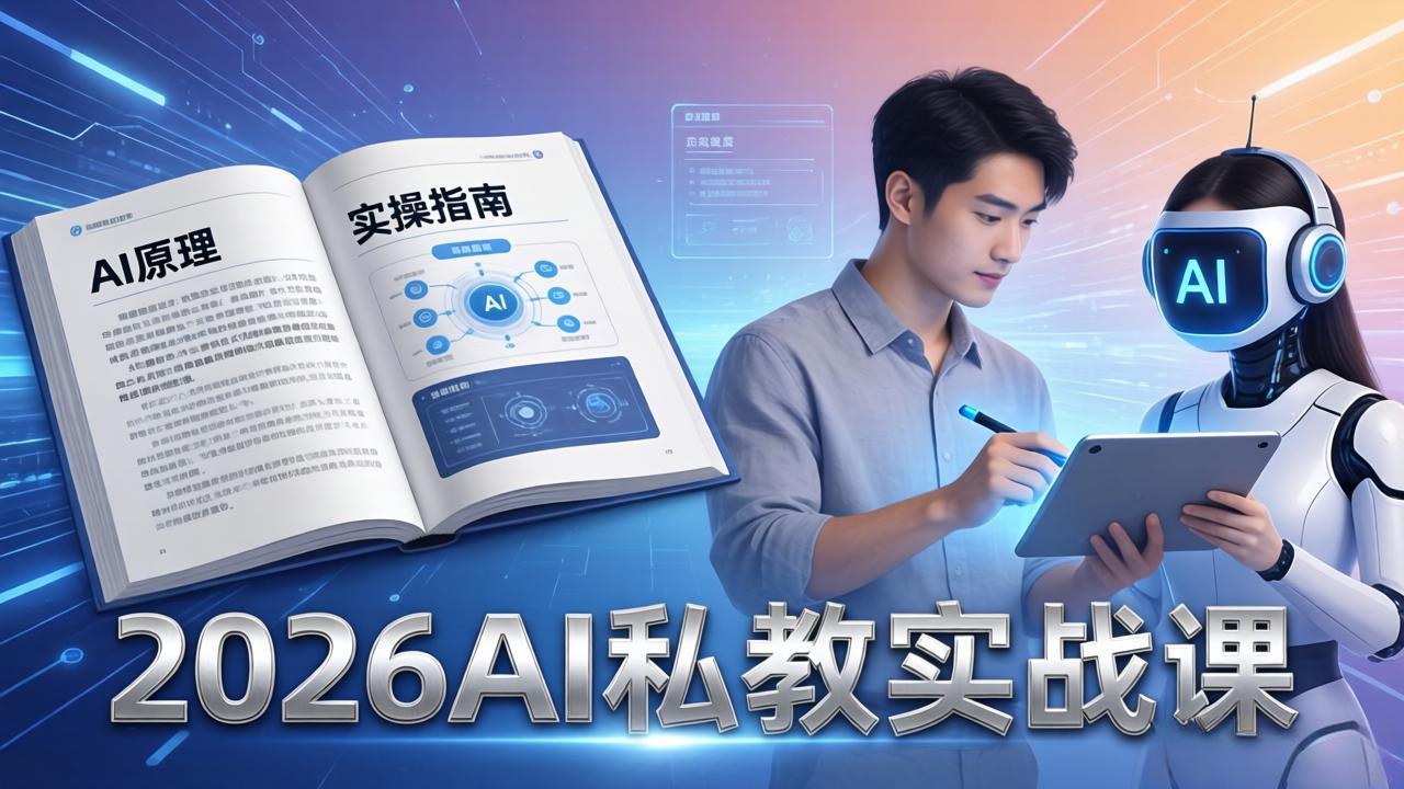 [人工智能]（17899期）2026AI私教实战课：从AI原理到全场景实操，零基础学会用AI提效+单人单干创业