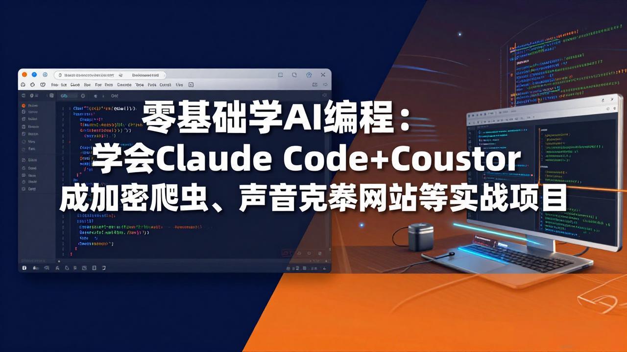 [人工智能]（17941期）零基础学AI编程：学会Claude Code+Cursor完成加密爬虫、声音克隆网站等实战项目