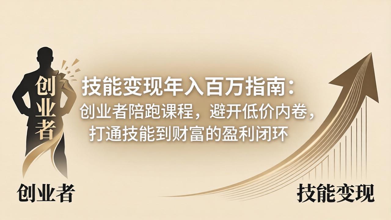 [创业项目]（18139期）技能变现年入百万指南：创业者陪跑课程，避开低价内卷，打通技能到财富的盈利闭环
