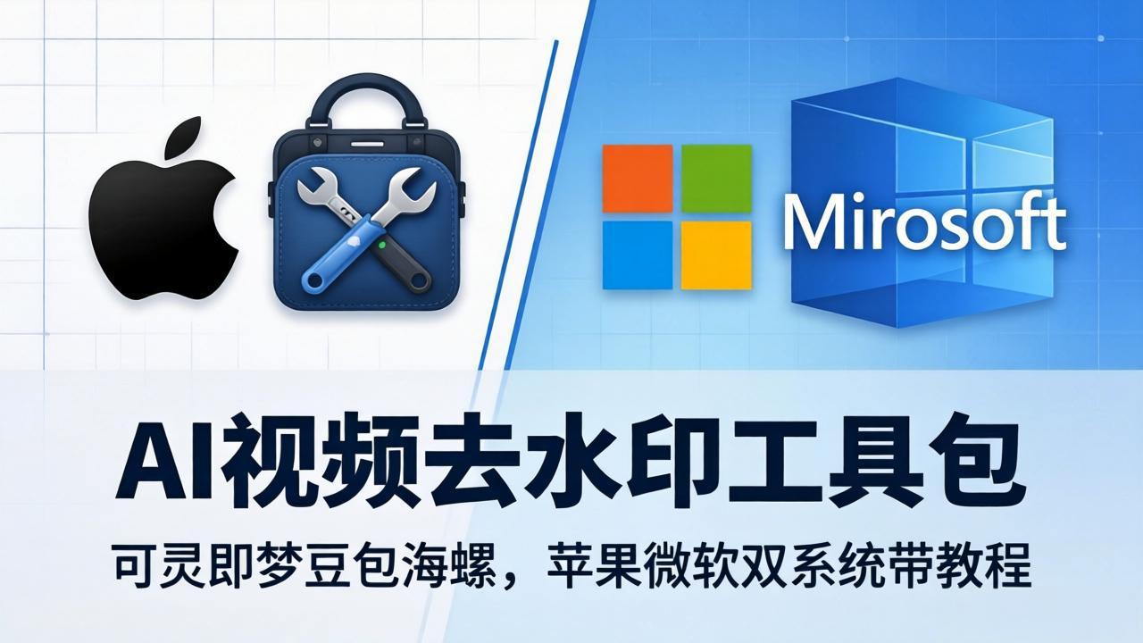 [引流涨粉]（18073期）AI视频去水印工具包：可灵即梦豆包海螺，苹果微软双系统带教程