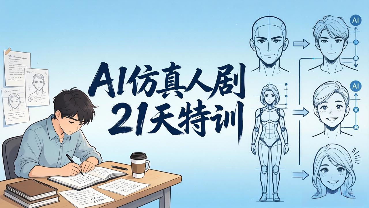 [人工智能]（18082期）AI仿真人剧21天特训-更新：从剧本到成片全流程实战，掌握角色一致性与变现方法