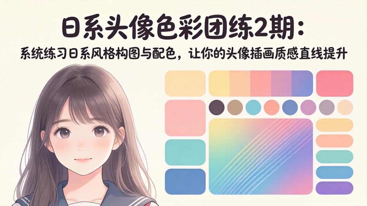 [美工-摄影-建站]（18034期）日系头像色彩团练2期：系统练习日系风格构图与配色，让你的头像插画质感直线提升