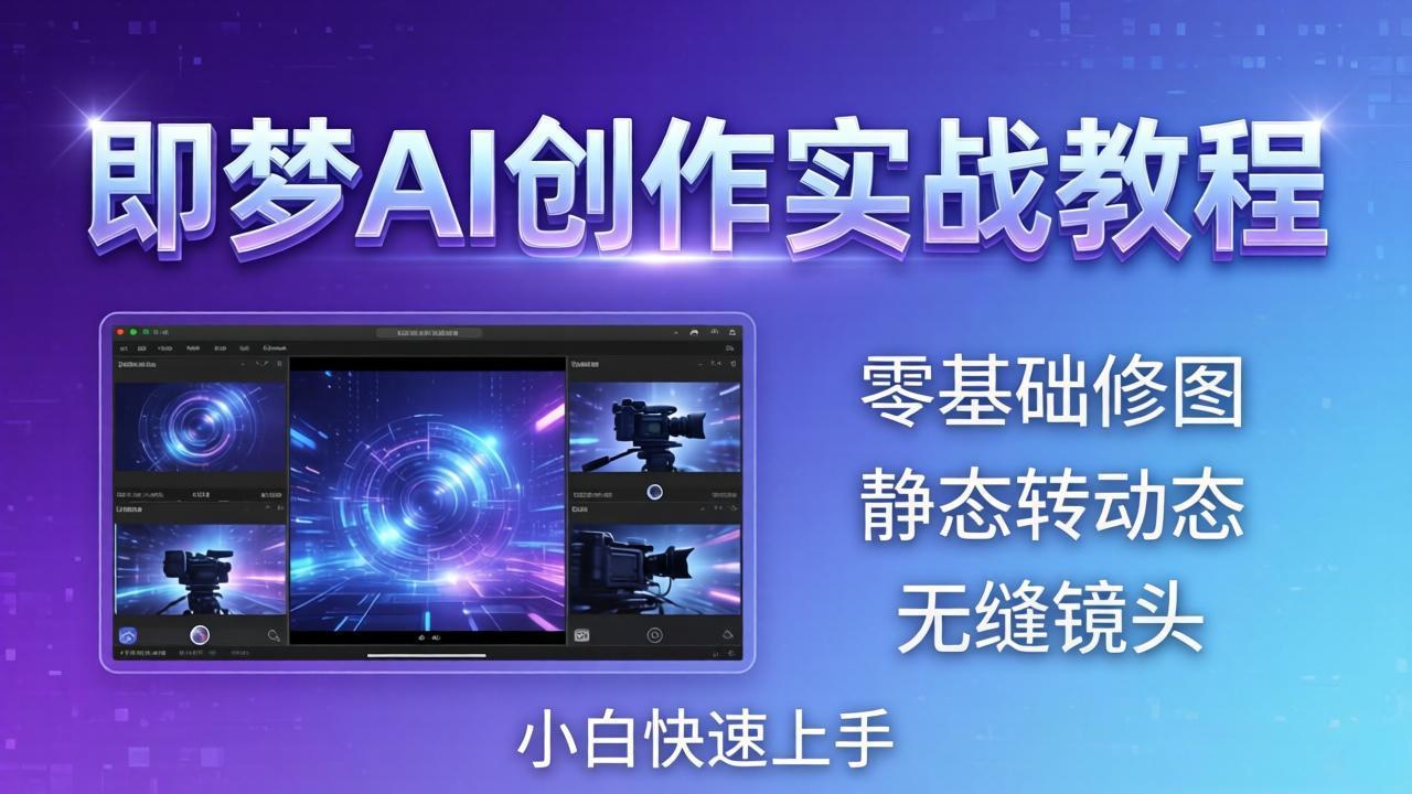 [人工智能]（18196期）即梦AI创作实战教程，从零基础修图到AI导演，实战教学静态转动态+无缝镜头，小白快速上手