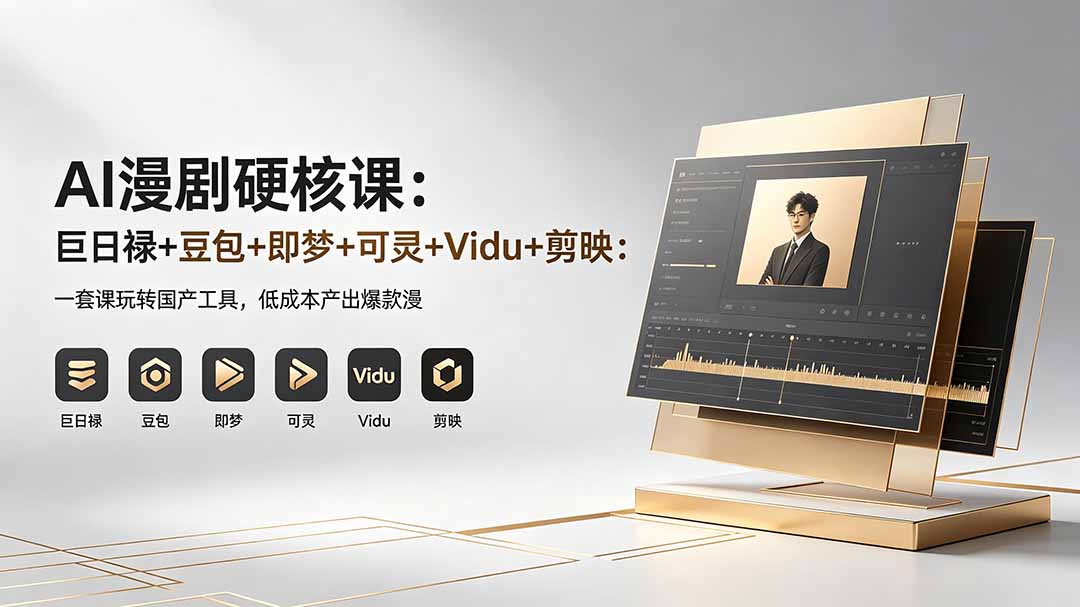 [人工智能]（18280期）AI漫剧硬核课：巨日禄+豆包+即梦+可灵+Vidu+剪映：一套课玩转国产工具，低成本产出爆款漫剧