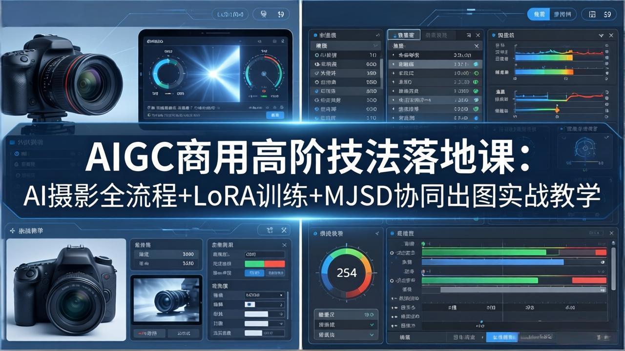 [人工智能]（18254期）AIGC商用高阶技法落地课：AI摄影全流程+LoRA训练+MJSD协同出图实战教学