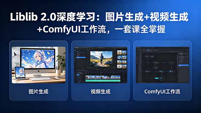 [AI人工智能]（18349期）Liblib 2.0深度学习：图片生成+视频生成+ComfyUI工作流，一套课全掌握