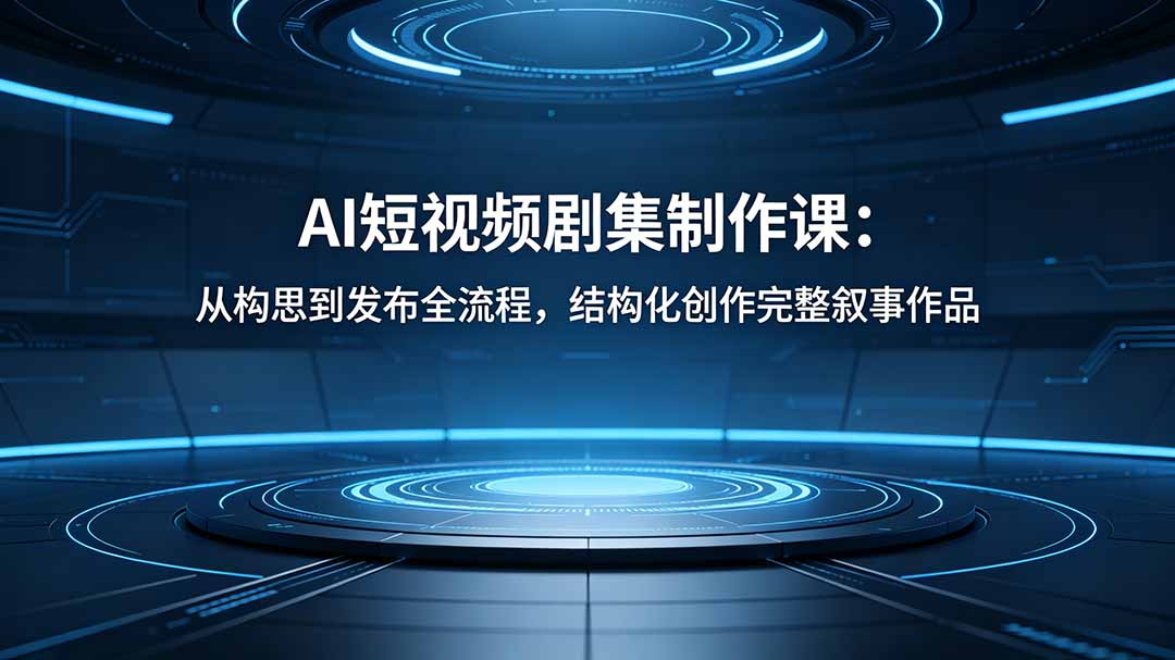 [AI人工智能]（18414期）AI短视频剧集制作课：从构思到发布全流程，结构化创作完整叙事作品