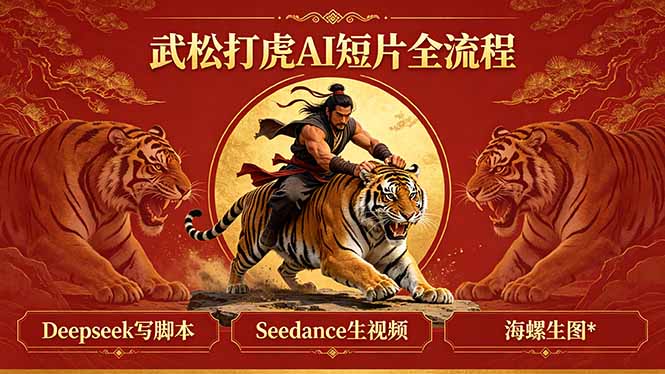 [AI人工智能]（18370期）武松打虎AI短片全流程：Deepseek写脚本+Seedance生视频+海螺生图