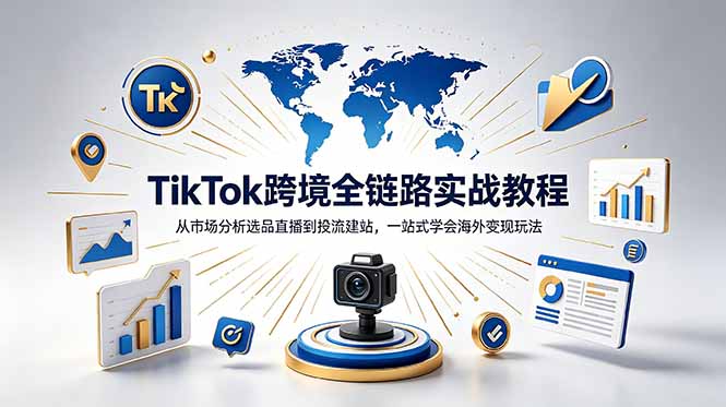 [跨境电商]（18805期）TikTok+独立站跨境基础全套教程，拆解平台盈利逻辑，新手从零跑通变现全流程