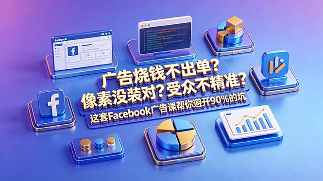 [国外项目]（18850期）广告烧钱不出单？像素没装对？受众不精准？这套Facebook广告课帮你避开90%的坑-原创双语字幕