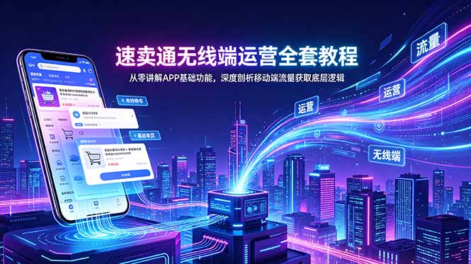 [跨境电商]（18904期）速卖通无线端运营全套教程，从零讲解APP基础功能，深度剖析移动端流量获取底层逻辑