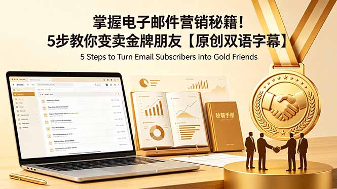[国外项目]（18923期）掌握电子邮件营销秘籍！5步教你变卖金牌朋友【原创双语字幕】