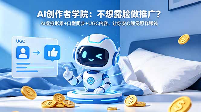 [国外项目]（18599期）AI创作者学院：不想露脸做推广？AI虚拟形象+口型同步+UGC内容，让你安心睡觉照样赚钱