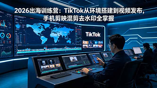 [跨境电商]（18875期）2026出海训练营：TikTok从环境搭建到视频发布，手机剪映混剪去水印全掌握